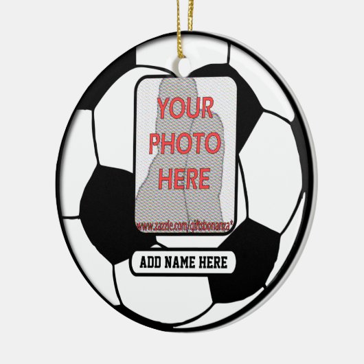 Stellen Sie ein einzigartiges Fußballgeschenk her Keramikornament (Links)