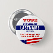 Stellen Sie einen kundenspezifischen politischen Button (Vorne & Hinten)