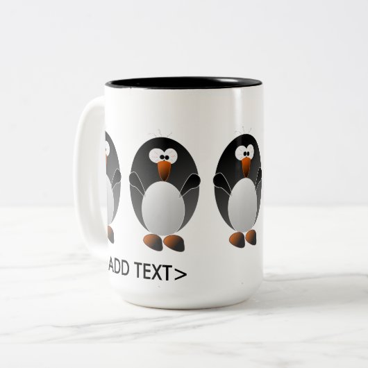 Stellen Sie einen Linux-Pinguin her Zweifarbige Tasse (Vorderseite Links)