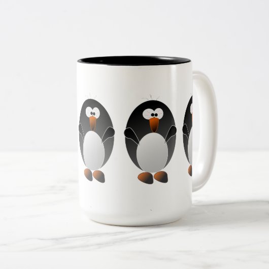 Stellen Sie einen Linux-Pinguin her Zweifarbige Tasse (VorderseiteRechts)