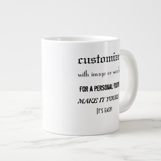 Stellen Sie es persönliche Jumbo-Tasse (Vorderseite Rechts)