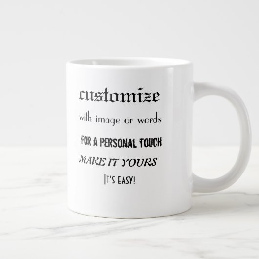 Stellen Sie es persönliche Jumbo-Tasse (Rechts)