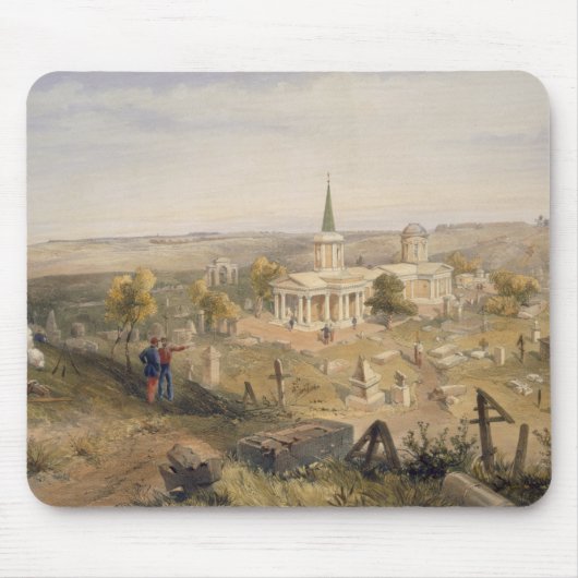 Stellen Sie Friedhof und Kirche, Platte 'vom Se Mousepad (Vorne)