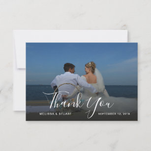 Stellen Sie Ihr eigenes Foto danken Ihnen Hochzeit Dankeskarte