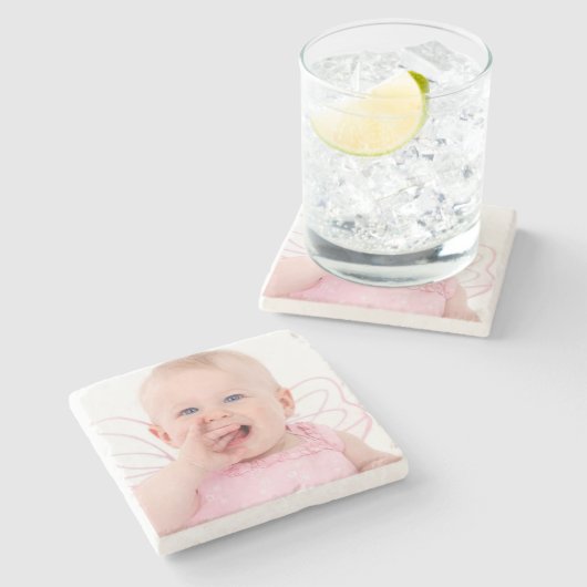 Stellen Sie Ihr eigenes Foto her Steinuntersetzer (Seitenansicht)