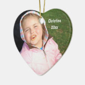 Stellen Sie Ihr eigenes Herz-Foto-Andenken mit Keramikornament (Links)