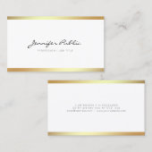 Stellen Sie Ihr eigenes modernes elegantes weißes Visitenkarte (Vorne/Hinten)