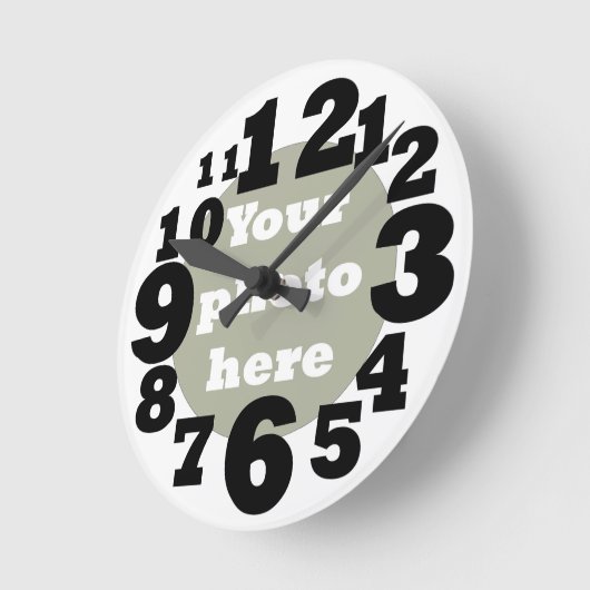Stellen Sie Ihr eigenes numeriertes Foto her Runde Wanduhr (Winkel)
