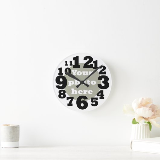 Stellen Sie Ihr eigenes numeriertes Foto her Runde Wanduhr (Zuhause)