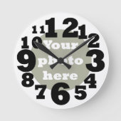 Stellen Sie Ihr eigenes numeriertes Foto her Runde Wanduhr (Vorderseite)