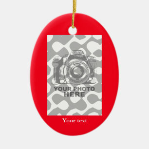 Stellen Sie Ihr eigenes ovale Verzierungs-rotes Keramik Ornament