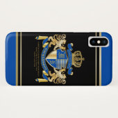 Stellen Sie Ihr eigenes Wappen blaues Case-Mate iPhone Hülle (Rückseite (Horizontal))