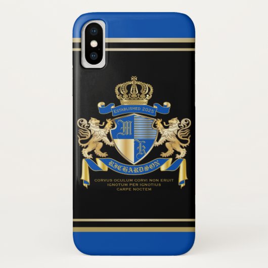 Stellen Sie Ihr eigenes Wappen blaues Case-Mate iPhone Hülle (Rückseite)