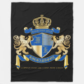 Stellen Sie Ihr eigenes Wappen blaues Fleecedecke (Vorderseite)