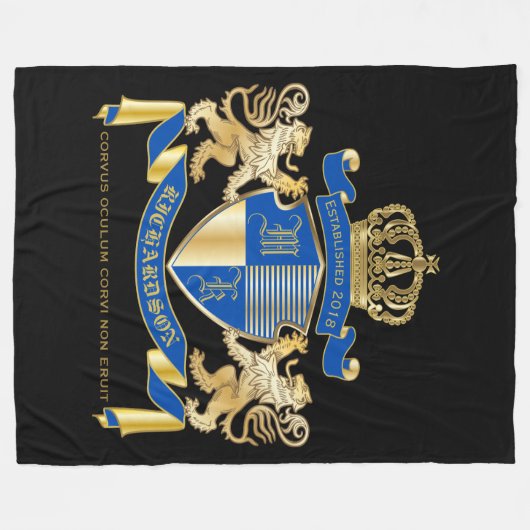 Stellen Sie Ihr eigenes Wappen blaues Fleecedecke (Vorderseite (Horizontal))