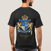 Stellen Sie Ihr eigenes Wappen blaues T-Shirt (Rückseite)