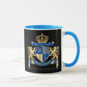 Stellen Sie Ihr eigenes Wappen blaues Tasse