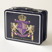 Stellen Sie Ihr eigenes Wappen Metall Lunch Box (Rückseite)