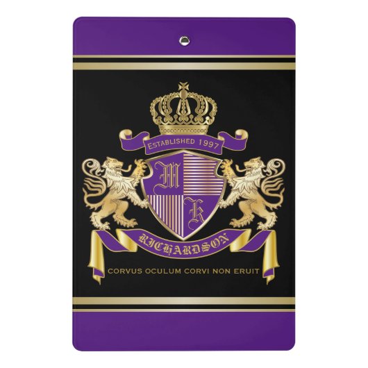 Stellen Sie Ihr eigenes Wappen Mini Klemmbrett (Rückseite)