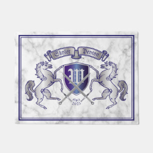 Stellen Sie Ihr eigenes Wappen silbernes Fußmatte