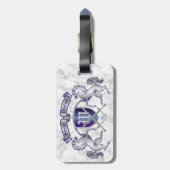 Stellen Sie Ihr eigenes Wappen silbernes Gepäckanhänger (Rückseite vertikal)