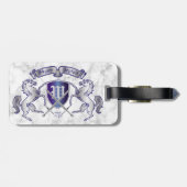 Stellen Sie Ihr eigenes Wappen silbernes Gepäckanhänger (Rückseite horizontal)