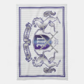 Stellen Sie Ihr eigenes Wappen silbernes Geschirrtuch (Vertikal)