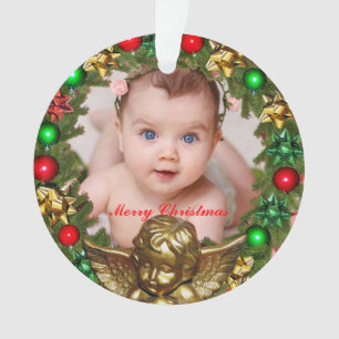 Stellen Sie Ihr eigenes Weihnachtsbaby-Foto her Ornament
