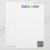 Stellen Sie Ihr Firmenlogo und QR-Code ein. Briefpapier (Vorne/Hinten)