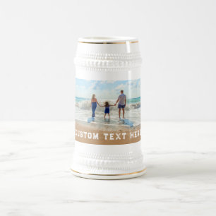 Stellen Sie Ihr Foto-Bierstein-Geschenk mit Text e Bierglas