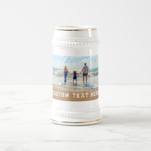 Stellen Sie Ihr Foto-Bierstein-Geschenk mit Text e Bierglas (Mittel)