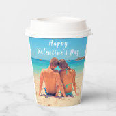 Stellen Sie Ihr Foto Valentine Tagespapieraufnahme Pappbecher (Rückseite)