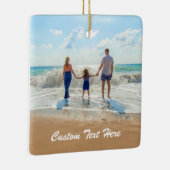 Stellen Sie Ihr Foto Weihnachtsgeschenk und Text e Keramikornament (Rechts)