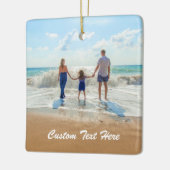 Stellen Sie Ihr Foto Weihnachtsgeschenk und Text e Keramikornament (Links)