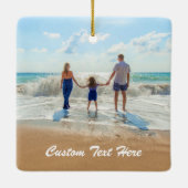 Stellen Sie Ihr Foto Weihnachtsgeschenk und Text e Keramikornament (Rückseite)