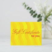 Stellen Sie Ihr Geschenkzertifikat mit Text & Back Postkarte (Stehend Vorderseite)