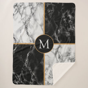 Stellen Sie Ihr Letter Sherpa Blanket-Marmordesign Sherpadecke
