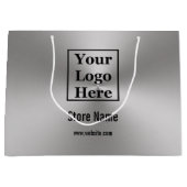 Stellen Sie Ihr Logo hier auf "Brushed Metal Look" Große Geschenktüte (Vorderseite)