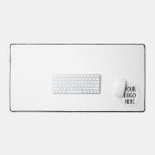 Stellen Sie Ihr Schwarz-weißes Firmenlogo auf weiß Schreibtischunterlage (Tastatur & Maus)