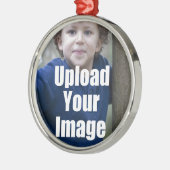 Stellen Sie Ihre eigene personalisierte Foto-Tasse Silbernes Ornament (Links)