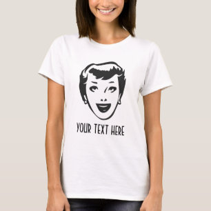STELLEN SIE IHRE EIGENE RETRO GLÜCKLICHE DAME HEAD T-Shirt