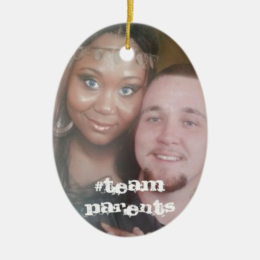 Stellen Sie Ihre eigene #TeamParents Keramik Ornament (Vorne)