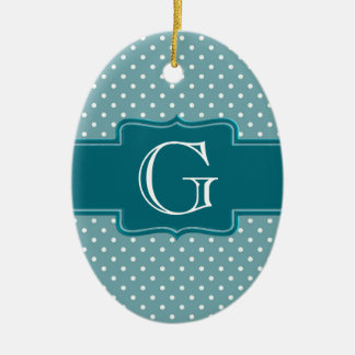 Stellen Sie Ihre eigenen mit Monogramm aquamarinen Keramik Ornament