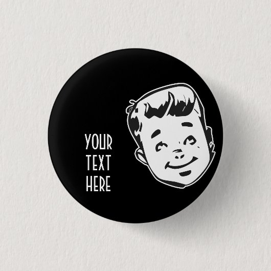 STELLEN SIE IHRE EIGENEN RETRO JUNGEN-GESCHENKE BUTTON (Vorderseite)