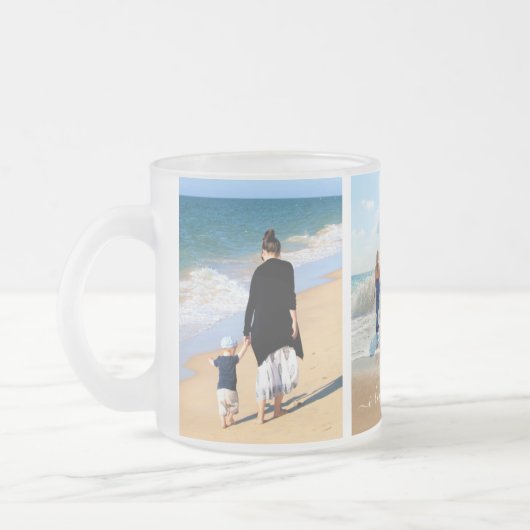 Stellen Sie Ihre Familienfotografie-Collage Glass Mattglastasse (Links)