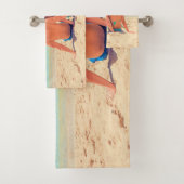 Stellen Sie Ihre Foto-Badetücher mit Text ein. Badhandtuch Set (Insitu)