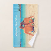 Stellen Sie Ihre Foto-Badetücher mit Text ein. Badhandtuch Set (Handtuch)