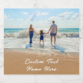 Stellen Sie Ihre Foto-Kronleuchte mit Text ein. Schaumweinetikett (Einzelnes Label)