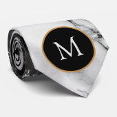 Stellen Sie Ihre Letter Neck Tie Schwarz-weißen Ma Krawatte (Gerollt)