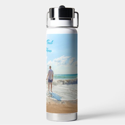 Stellen Sie Ihre Lieblings-Foto-Flasche mit Text e Trinkflasche (Hinten)